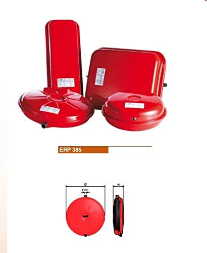 ELBI Mod. ERP 385-10 VASO DI ESPANSIONE PIATTO per Caldaie A MEMBRANA FISSA OMOLOGATO 10lt - 3bar - +90øC Rosso 1121306