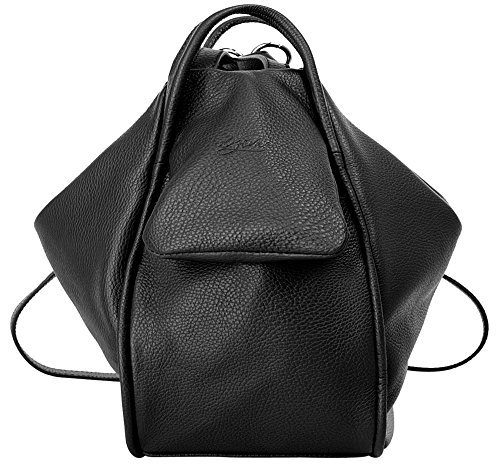X-ZONE City-Rucksack Echt Leder Damen | Made in Italy, Shopper, Citybag, Rucksack aus Rindleder, Smartphonefach, wandelbar | 019513