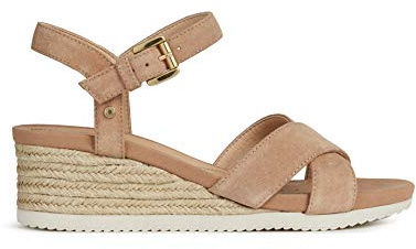 Geox Femme D Ischia Corda C Sandales, Dk Skin, 39 EU