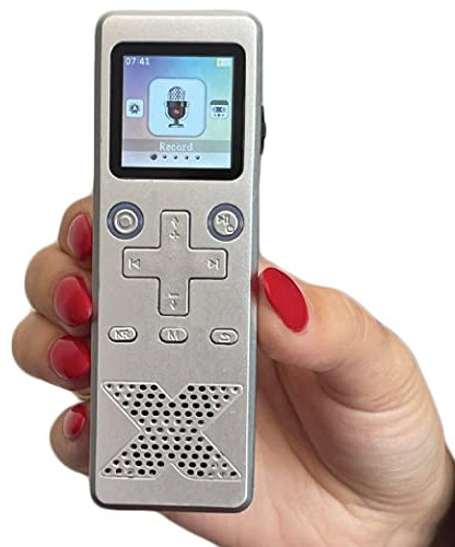 Digitaler Sprachaktivierter Rekorder mit 1000 Stunden Aufnahmekapazität für Vorträge und Meetings – 30 h Akkulaufzeit, Stoßfestes Aluminiumgehäuse, Farbiges OLED-Display, USB-C-Anschluss