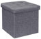 Bonlife Sitzhocker mit Stauraum Sitzbank Faltbar Truhe Aufbewahrungsbox Pouf Hocker Bett Organizer Sitzwürfel aus PVC 32 X 32 X 32 cm (Grau-1)