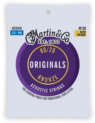Martin Originals M150 Acoustic Guitar Strings, 80/20 Bronze Medium, (41Y20M150)