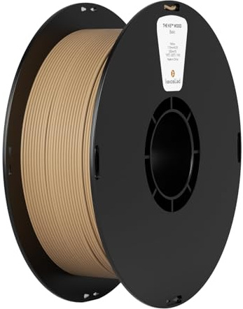 kexcelled PLA Legno Filamento per Stampa 3D 1,75 mm +/- 0,03 mm, Fibra di Legno Naturale, Aspetto Wood, Adatto per la Maggior Parte delle Stampanti FDM, Bobina da 1 kg (2,2 lbs), Legno Giallo