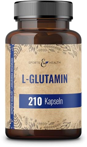 L Glutamin Kapseln – 210 Kapseln – 750mg reines L-Glutamin pro Kapsel – hochwertige Aminosäure – ohne Zusatzstoffe - L Glutamine – Vegan – 7 Monate Vorrat