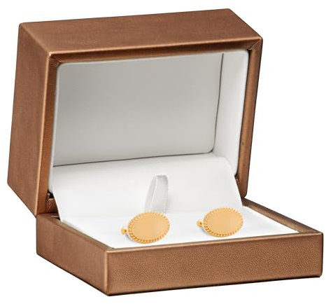 Allure – Leder-Schmuckschatulle – elegante Geschenkbox mit Lederinnenseite – Opulente Kollektion – Manschettenknopf-Box – Bronze