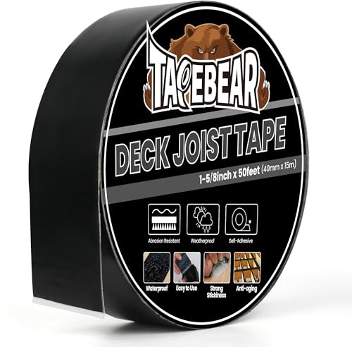 TAPEBEAR Ruban Butyle Ruban Adhésif Super Étanche Bande 40mm×15m, Ruban de revêtement de construction Ruban Butyle Toit Ruban De Réparation pour Terrasses en Bois Coutures