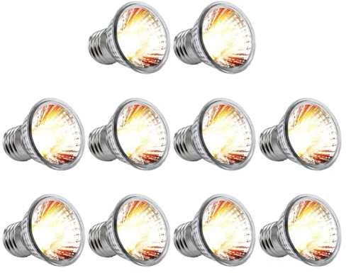 ClAZTyict 10 Stück Reptilien-Lampe, Schildkröte, UV-Glühbirnen, Heizlicht, Vollspektrum-Sonnenlampe für Amphibien, 50 W