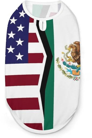 Vielseitige Hundewesten für Hunde und Katzen mit USA-Flagge und mexikanischer Flagge, Größe M