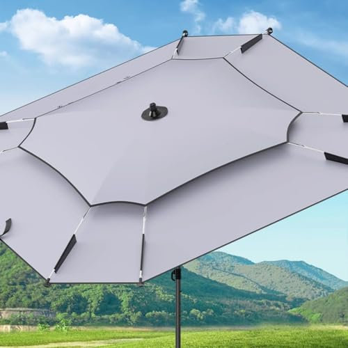 BVDHASDBT Ombrello da pesca, da esterno, per mercato, cortile, resistente al vento, durevole, leggero, con pulsante di inclinazione/manovella per piscina, veranda, giardino, terrazza (2 m)