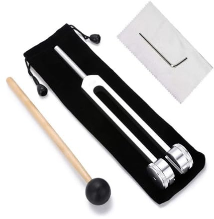 Diapason 128 Hz, Kit Diapason, diapason thérapeutique, ensemble de diapasons 128 Hz en alliage d'aluminium avec maillet à percussion, sac de rangement noir