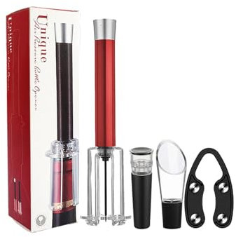 Juego de abridor de vino, Juego de abridor de botellas de vino tinto,Accesorios para vino Kit de abridor de vino multifuncional Tapón de vacío - Prácticos accesorios para abridor de botellas de vino p