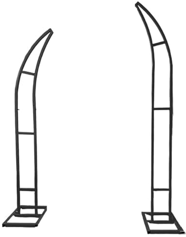Set di 2 supporti in metallo a mezza luna, cornici ad arco per matrimoni, feste di laurea ed eventi, altezza regolabile (2,1 m e 2,4 m), elegante decorazione nera
