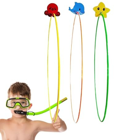 Veasbuu Swim Thru Rings Lot de 3 anneaux de plongée de haute stabilité pour piscine sous-marine