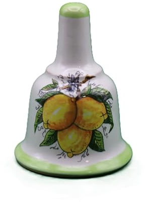 Campanella in Ceramica Decorata a Mano con Limoni di Sorrento - Artigianato Italiano - Souvenir e Regalo Tipico (Limoni)