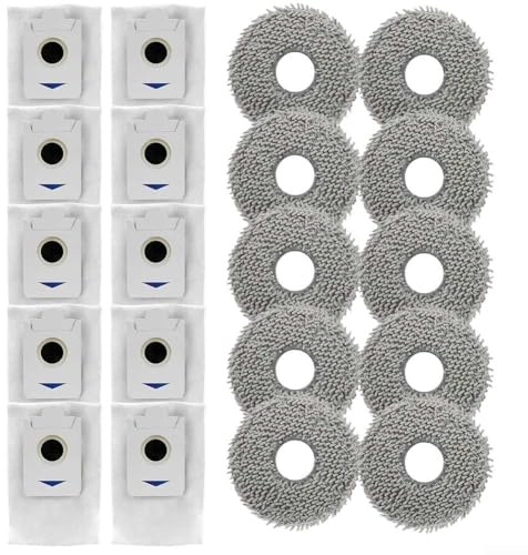 Accesorios para aspiradora X5 y X5 PRO, almohadillas de microfibra lavables y kit de pantalla de filtro, para tela no tejida para depilación de mascotas y limpieza de suelos (2 x 10 piezas)