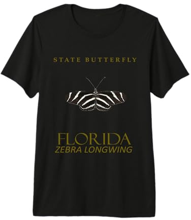 Floride Papillon Zèbre Longwing Design T-Shirt Haut de Gamme