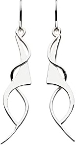 DEW Genevieve Drop Earrings – Sterling Silver, Art Nouveau Style, Ornate Twist, Classic Design, Gift Idea