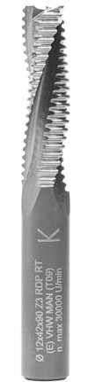 ENT 20702 Fresa per sgrossatura, diametro (D) 12 mm, NL 42 mm, Z3, GL 90 mm, rotazione oraria / positiva