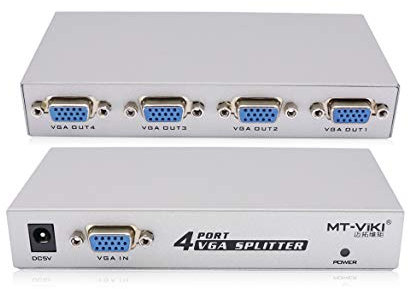 QiCheng&LYS VGA Splitter, Répartiteur VGA S plitter 4 Port écrans Splitter Box VGA/SVGA LCD CRT 4,Switch VGA, Branchement 4 écran pc