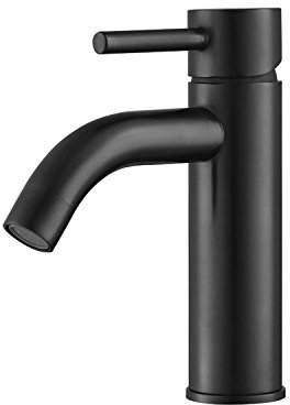 StoneArt Waschtischarmatur Wasserhahn Bad Einhebel-Mischbatterie Badarmatur Waschbecken Badezimmer Yaan 939218 schwarz, 17cm, matt