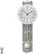 AMS 5216 Wanduhr Funk Funkwanduhr mit Pendel Silbern Pendeluhr mit Stein Optik