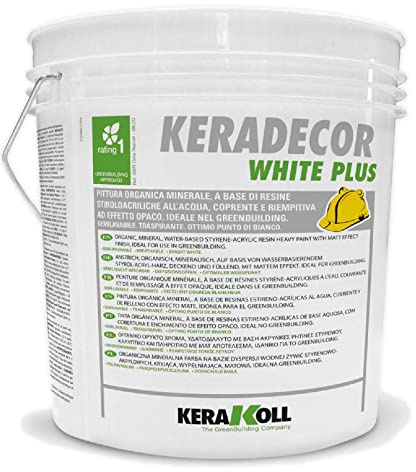 KERADECOR ECO WHITE PLUS LT.14 BIANCO PITTURA SEMILAVABILE TRASPIRANTE