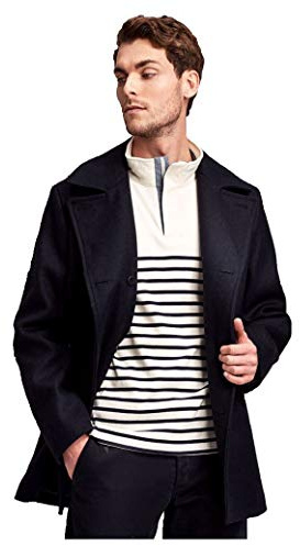 Armor Lux Men's Caban Homme Kermor Pea Coat, Navire, 50