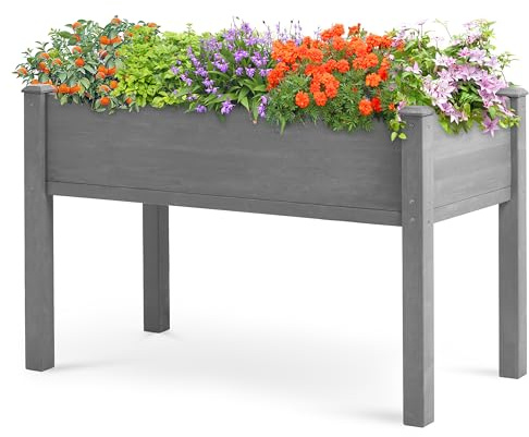 Mederla 48x24x30 Raised Garden Bed with Legs, Elevated Wooden Planter Box for Outdoor Plants Outdoor