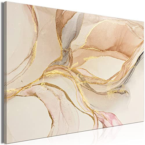 murando - Tableau Acoustique Abstrait 90x60 cm 1 Partie - Décoration Isolation Phonique Bureau Chambre Panneau Insonorisant Impression sur Toile - Abstrait Artistique Beige a-C-0193-b-a