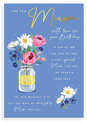 Avant Garde Studios Birthday Card Mum - 9 x 6 inches, Blue