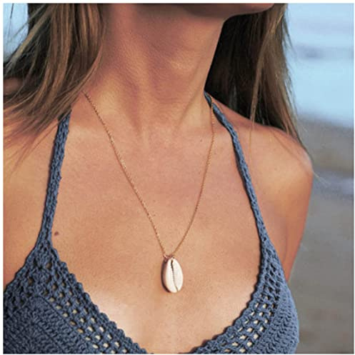 Cimenexe Collana con Ciondolo Conchiglia Boemia Collana Girocollo Conchiglia Oro Collana Girocollo Ciprea Collana Catena Conchiglia Oceano Collana Girocollo Gioielli per Donne e Ragazze
