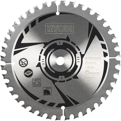 RYOBI - Lame Scie Circulaire 150mm Finition - CSB150T40-40 Dents, Coupe Nette, Alésage 10mm