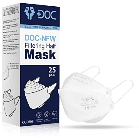 DOC FFP2-Masken, 2000 Stück, Atemschutzmasken, Bakterien, Mundschutz, Verhinderung von Tröpfchen- und Spritzinfektionen, Verhinderung bakterieller Kontamination (FFP2)