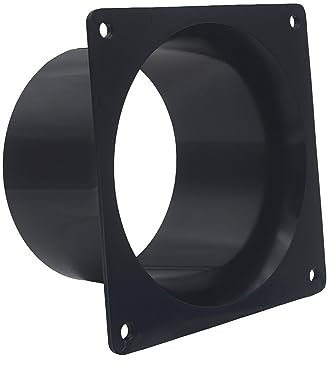 JSIXASO Bride de Raccordement Murale pour Système de Ventilation Blanc - Raccord de Conduit d'aération - Pour tuyau de ventilation(Noir/100mm)
