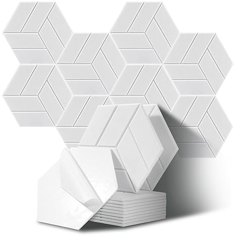 JurciCat 12 st Akustikpaneler Hexagon Självhäftande Akustikpaneler Akustikskum Akustikpanel Väggpaneler Ljudabsorbent för ljudstudio Kontorsstudio Spelrum (30x26x0,9cm)
