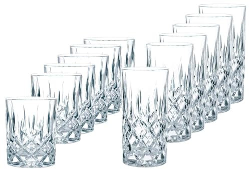 Juego de 12 vasos Nachtmann Noblesse, 6 vasos largos+6 vasos, cristal