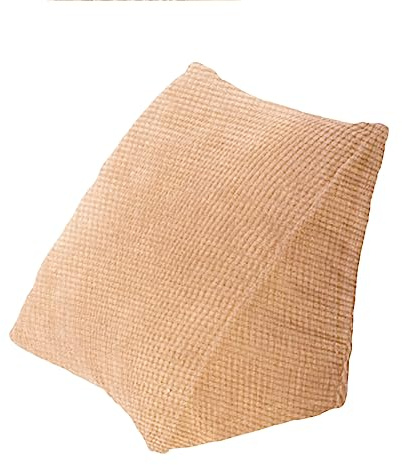 YUHOME Almohada triangular cómoda almohada de lectura con bolsillo con cremallera, cojín de cuña triangular, almohada pequeña de apoyo para la espalda, almohadas para oficina, hogar, cama, sofá