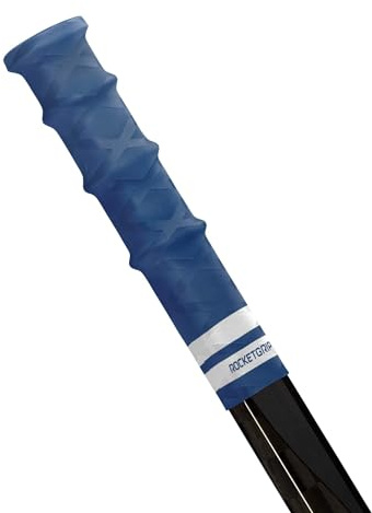 ROCKETGRIP Poignée sport pour crosse de hockey sur glace - Poignées en caoutchouc - Accessoire de hockey pour adultes et enfants (bleu - blanc, senior/intermédiaire)