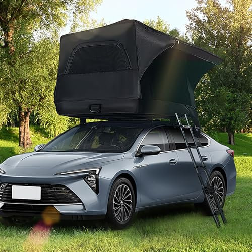 Generic Wasserdichtes aufblasbares Auto-Dachzelt, 2-3 Personen Campingauto mit Leiter & Luftkissen, Multifunktions-Dachzelt, geeignet für Jeep, SUV, LKW, Van