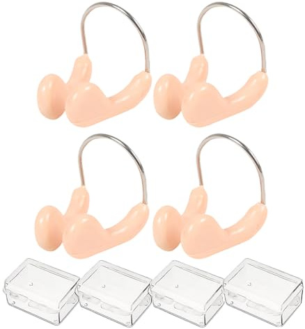 BHFBHFBH 4 Silicone Swimming Nose Clips, Suitable for Adult Training and Beginner Swimming, Waterproof Diving Nose Protector, Beige Color