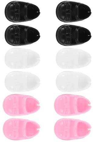 Veemoon Lot de 6 Paires Mini Chaussures Plates pour Poupées, Mini Chaussures en Plastique, Accessoires pour Poupées, Décorations pour Mini-Maisons, pour Jeux Créatifs et Collections