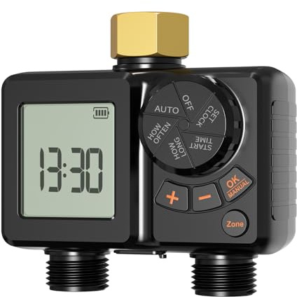 Programador Riego 2 Salidas, Riego Automático a Pilas con Retardo y LCD