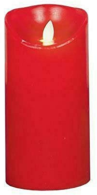 Premier 18cm Battery Operated Dancing Flame Candle with Timer in Red