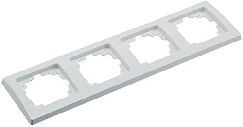 DELPHI 4-fach Rahmen Abdeckrahmen 294x80x14mm fü Elektroinstallation passend für Komponenten Schalter Steckdosen Taster Netzwerk Dimmer USB Dose Weiß