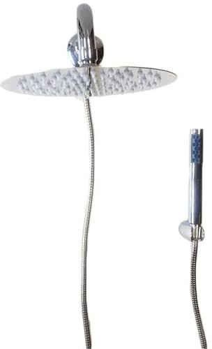 Set Doccia Completo con Deviatore Integrato | Soffione Acciaio Inox 20x20 cm + Doccetta Round + Braccio 35 cm + Flessibile 150 cm | Tutto Incluso