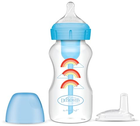 Dr. Brown's 270ml Wide-Neck Transition Bottle - Blue Rainbow