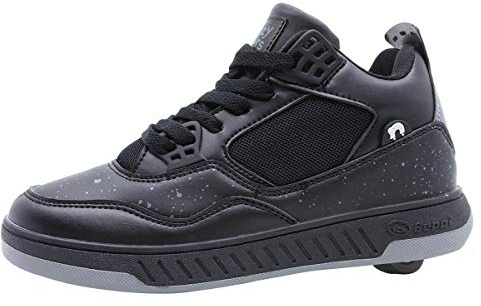 Beppi Roller Sneakers for Girls & Boys –Skate Shoes with Wheels Black/Grey, Size 3