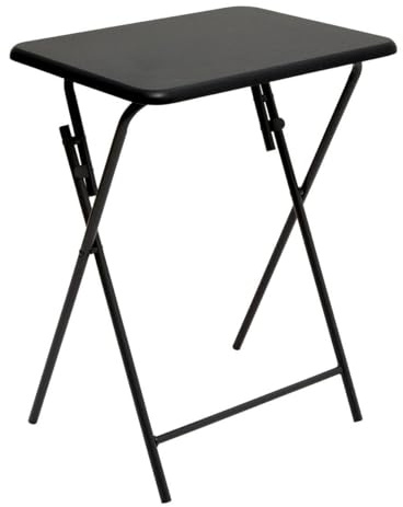 5five - Table d'Appoint Pliante Noire - L48 x P38 x H65 cm - Structure en Métal - pour Petit Espace, Balcon, Studio, Salon, Chambre