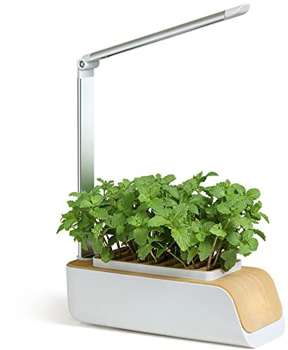 Giardino Intelligente Altezza Regolabile con Lampada LED per Piante 9 Baccelli Fioriera da Giardino per Germinazione Serra Idroponica con Timer Automatico per Cucina Casa Bianco