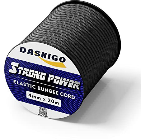 Bungee Cord Elastic Shock Cord, 4mm x 20M Black